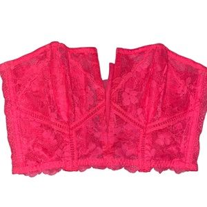 Beautiful Pink Lace Crop Top